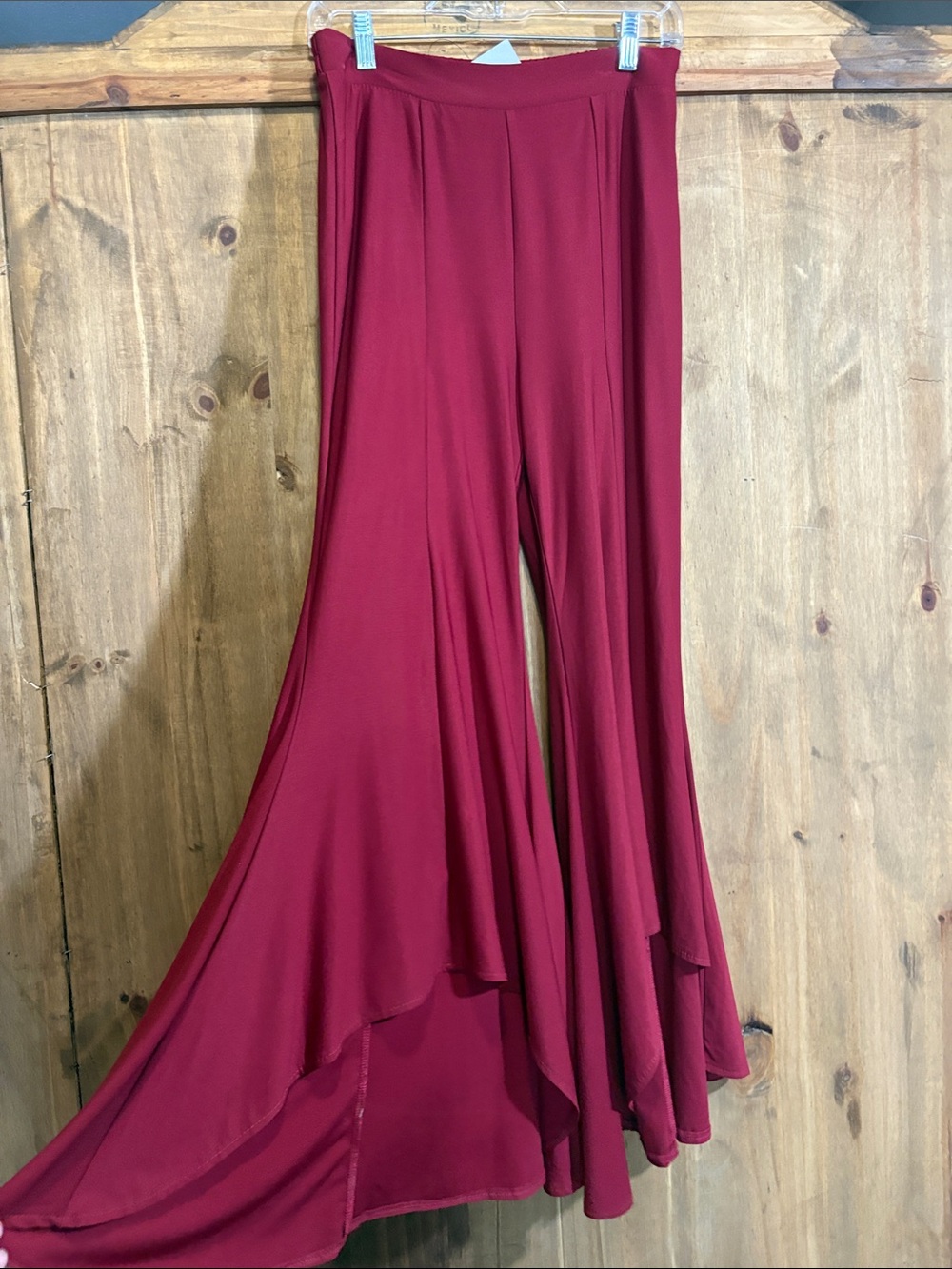 Crazy Train Burgundy Wide-Leg Flowy Palazzo Pants